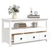 vidaXL Table basse Blanc 102x49x55 cm Bois massif de pin