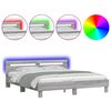 vidaXL Cadre de lit avec LED sans matelas sonoma gris 160x200 cm