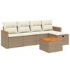 vidaXL Salon de jardin avec coussins 6 pcs beige r&eacute;sine tress&eacute;e