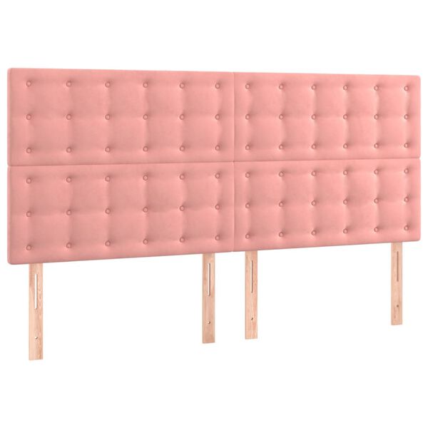 vidaXL T&ecirc;te de lit &agrave; LED Rose 200x5x118/128 cm Velours