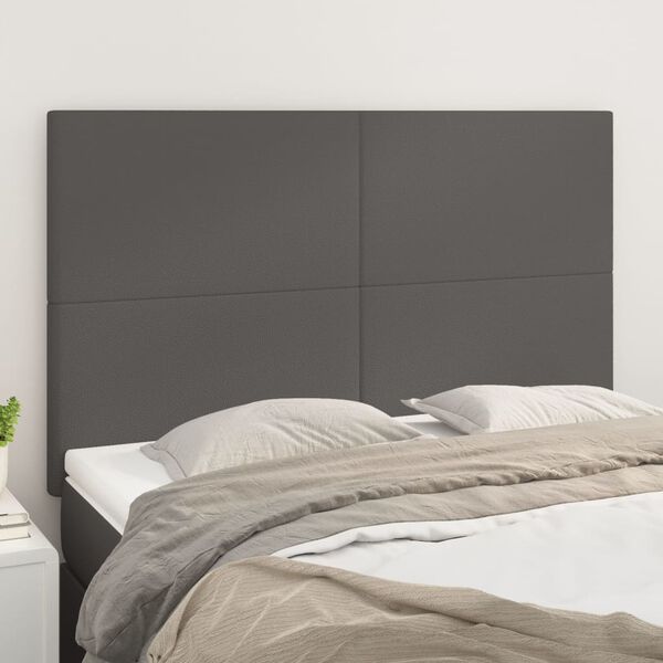vidaXL Tête de lit Gris 144x5x118/128 cm Similicuir
