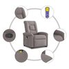vidaXL Fauteuil inclinable de massage Taupe Tissu
