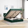 vidaXL Cadre de lit ottoman avec matelas vert fonc&eacute; 140x190 cm velours