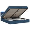 vidaXL Lit coffre avec matelas et LED Bleu 200 x 200 cm Tissu