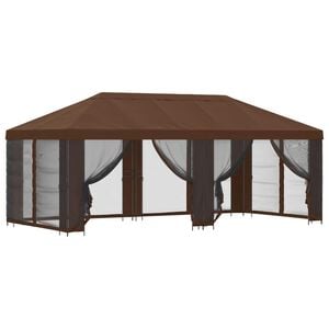 vidaXL Abri de jardin avec parois 6 x 3 m Marron Polyester et Acier
