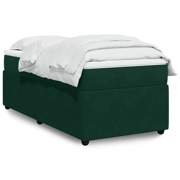 vidaXL Sommier &agrave; lattes de lit avec matelas Vert fonc&eacute; 90x200 cm