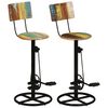 vidaXL Tabourets de bar lot de 2 bois de r&eacute;cup&eacute;ration massif