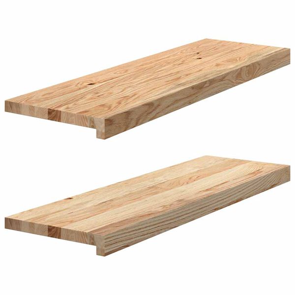 vidaXL Marches d'escalier 2 pcs non trait&eacute; 80x30x2cm bois ch&ecirc;ne massif