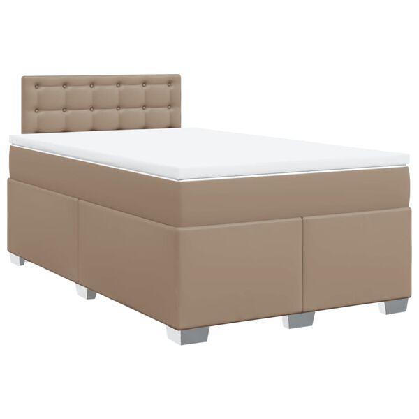vidaXL Sommier &agrave; lattes de lit avec matelas Cappuccino 120x200 cm