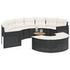 vidaXL Salon de jardin 3 pcs demi-rond noir r&eacute;sine tress&eacute;e