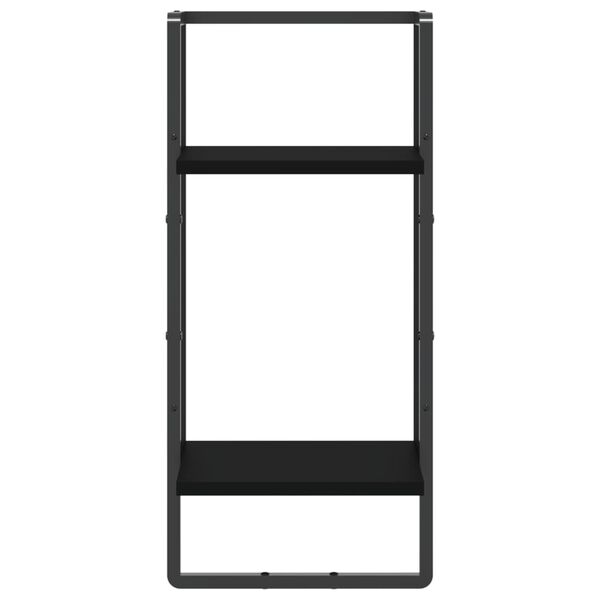 vidaXL Étagère murale avec barre noir 30x25x65 cm