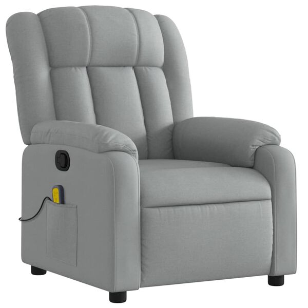 vidaXL Fauteuil de massage inclinable gris clair tissu
