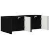 vidaXL Meuble TV mural 2 pcs Noir 59,5 x 31 x 40 cm Bois d'ing&eacute;nierie