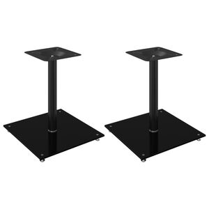 vidaXL Supports de haut-parleurs 2 pcs noir verre trempé 1 pilier