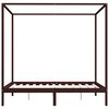 vidaXL Cadre de lit baldaquin et 2 tiroirs Marron fonc&eacute; Pin 180x200 cm