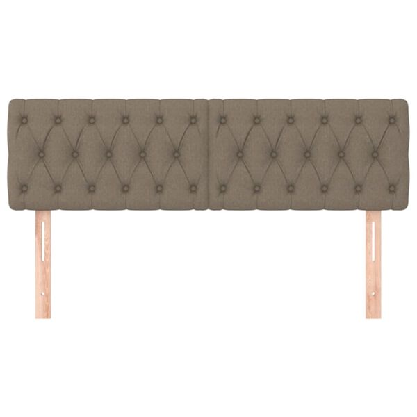 vidaXL T&ecirc;tes de lit 2 pcs Taupe 80x7x78/88 cm Tissu