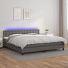 vidaXL Sommier &agrave; lattes de lit avec matelas et LED Gris 200x200 cm