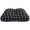 vidaXL Coussin de palette motif &agrave; carreaux noir 60x40x12 cm tissu