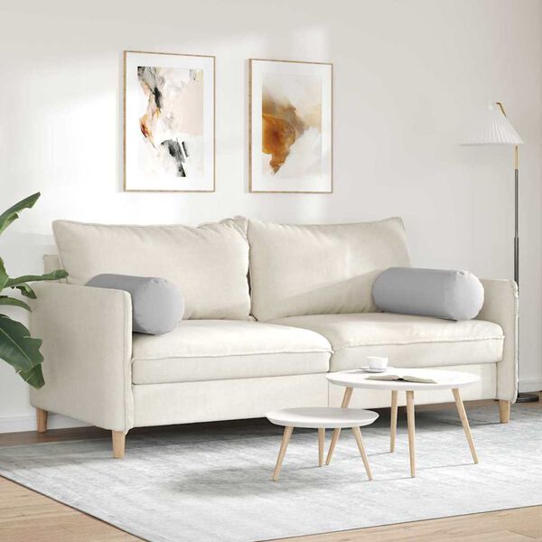 vidaXL Coussins d'accent 2 pcs Gris nuage &Oslash; 25 x 70 cm tissu