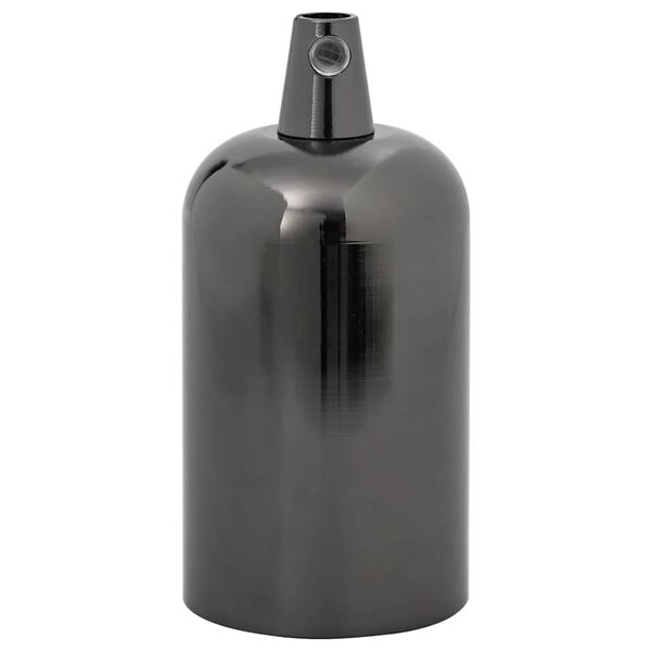 vidaXL Douilles de lampe 2 pcs noir brillant E27