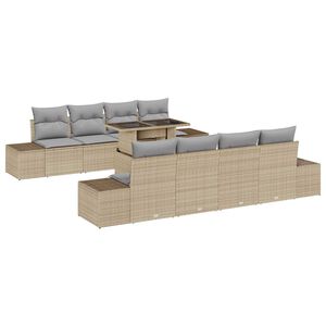 vidaXL Ensemble de canap&eacute; de jardin 9 pcs Beige et Gris clair