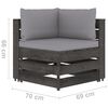 vidaXL Salon de jardin 9 pcs avec coussins Bois impr&eacute;gn&eacute; de gris