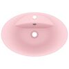 vidaXL Lavabo ovale de luxe à trop-plein Rose mat 58,5x39 cm Céramique