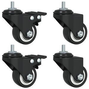 vidaXL Roues pivotantes 4 pcs noir 35 mm fer