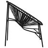 vidaXL Lot de 3 Chaise de jardin noir résine tressée