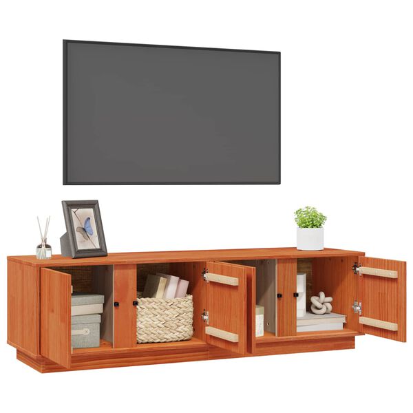 vidaXL Meuble TV Brun Cir&eacute; 140 x 40 x 40 cm Pin massif