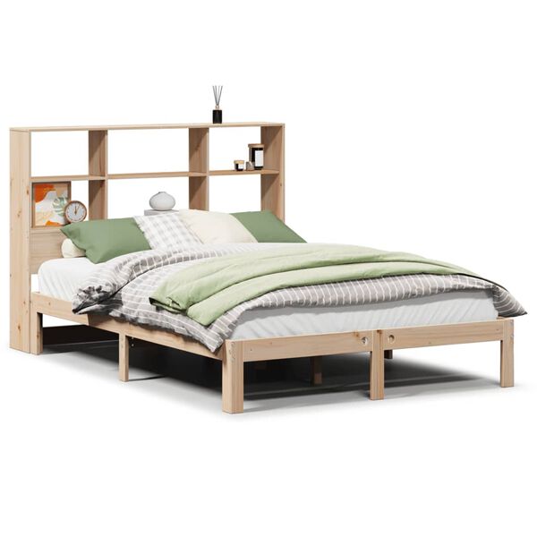 vidaXL Lit biblioth&egrave;que sans matelas 140x190 cm bois de pin massif