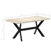 vidaXL Table &agrave; manger Blanc 160x80x75 cm Bois de manguier massif