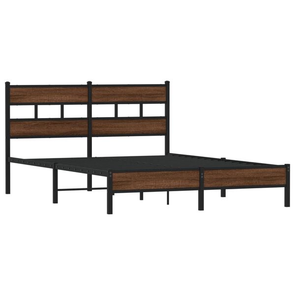 vidaXL Cadre de lit sans matelas ch&ecirc;ne marron 137x190 cm