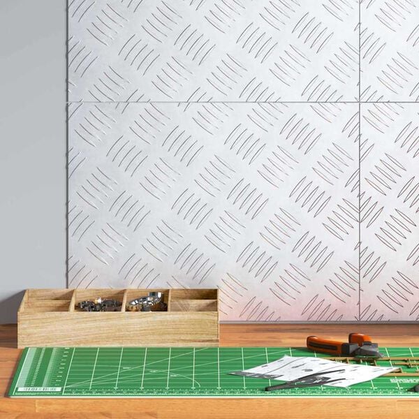 vidaXL Nez de marche Rectangulaire 4 pcs Argent&eacute; 40 x 30 cm Aluminium