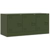 vidaXL Meuble TV vert olive 99x39x44 cm acier