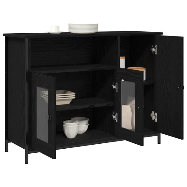 vidaXL Buffet Ch&ecirc;ne noir 100 x 35 x 75 cm