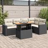 vidaXL Salon de jardin 6 pcs avec coussins noir r&eacute;sine tress&eacute;e