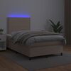 vidaXL Sommier &agrave; lattes de lit avec matelas LED Cappuccino 120x200 cm