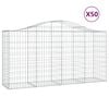 vidaXL Paniers &agrave; gabions arqu&eacute;s 50 pcs 200x50x100/120 cm fer galvanis&eacute;