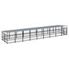 vidaXL Chenil d'ext&eacute;rieur avec toit pour chiens Acier 16,89 m&sup2;