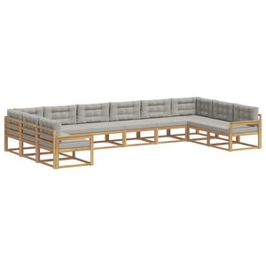 vidaXL Ensemble de canap&eacute;s d'ext&eacute;rieur 10 pc Blanc et gris clair