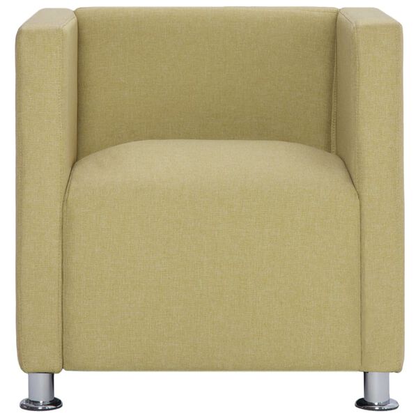 vidaXL Fauteuil cube Vert Tissu