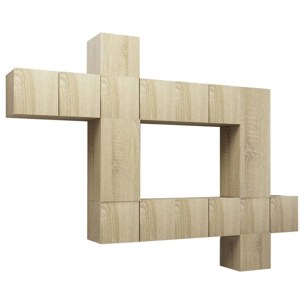 vidaXL Ensemble de meubles TV 10 pcs Ch&ecirc;ne sonoma Bois d'ing&eacute;nierie