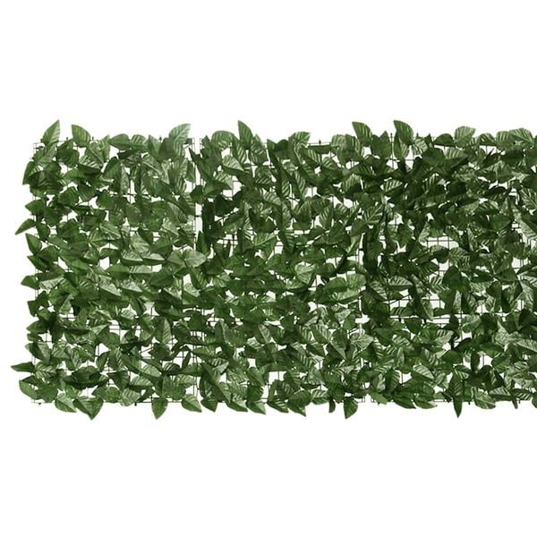 vidaXL Écran de balcon avec feuilles vert foncé 200x75 cm