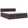 VidaXL Cadre de lit ottoman avec matelas marron fonc&eacute; 200x200 cm tissu
