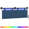 vidaXL T&ecirc;te de lit suspendue Avec lumi&egrave;re LED Bleu Tissu
