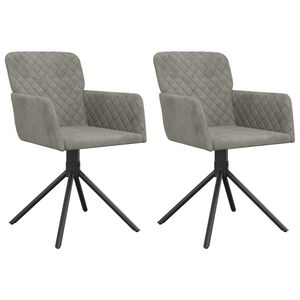 vidaXL Chaises pivotantes &agrave; manger lot de 2 Gris clair Velours
