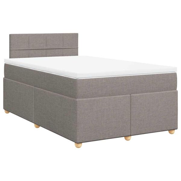 vidaXL Sommier &agrave; lattes de lit avec matelas taupe 120x190 cm tissu