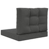 vidaXL Coussin de canap&eacute; d'ext&eacute;rieur 2 pcs Anthracite Polyester