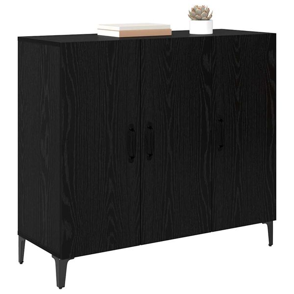 vidaXL Buffet Chêne noir 34 x 90 x 80 cm Bois d'ingénierie
